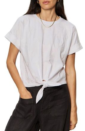 Sanctuary All Day Embroidered Tie Hem T-Shirt in Embroidery White at Nordstrom, Size Xx-Large P