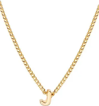 Brook & York Kira Mini Initial Pendant Necklace in Gold J at Nordstrom