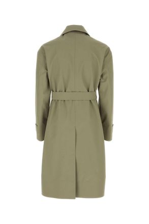 Jil Sander Mens Army Green Cotton Trench Coat 317 Exterior