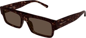 Alexander McQueen AM0580S 002 Mens Sunglasses Tortoiseshell Size 55 - Free RX Lenses - Free RX Lenses