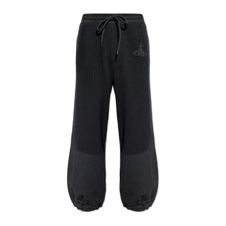 Vivienne Westwood Broeken, Heren, Grijs, S, Katoen, Trainingsbroeken met logo