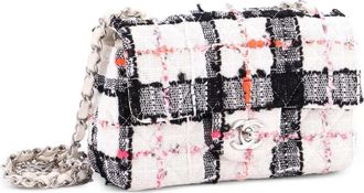 Chanel Classic Single Flap Bag Quilted Tweed Mini crossbody bag - Zwart