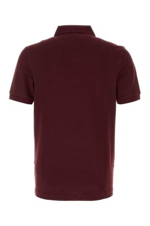 Fred Perry Mens Burgundy Piquet Polo Shirt Oxblood Exterior: Cotton Camicie