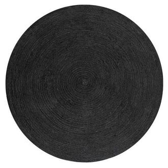Jonathan Y Designs Zara Braided Coastal Cottage Round Jute Round Area Rug in Black at Nordstrom, Size 5Ft 0In X 5Ft 0In