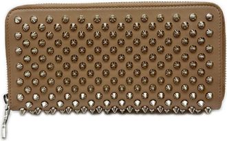 Christian Louboutin Beige Leather Long Wallet (Bi-Fold) (Pre-Owned)