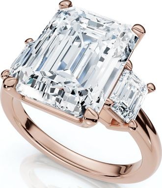 Pompeii3 Certified 6 3/4Ct Rachel Emerald Cut Diamond Engagement Ring 14k Gold