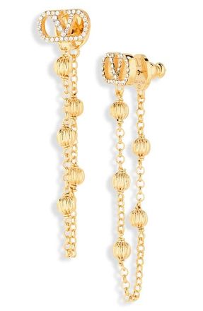 Valentino Garavani VLOGO Signature Front/Back Earrings in Gold at Nordstrom