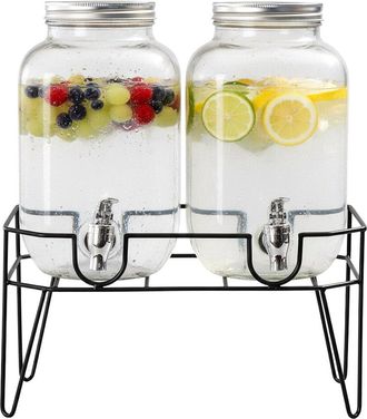 Style Setter Clifford Set Of 2 Gallon Dispensers With Infuser & Stand