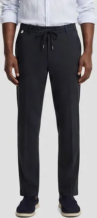 HUGO BOSS Pantaloni chino in misto lino con coulisse