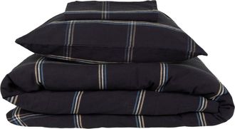 Maisons du monde Juego de cama de algod&oacute;n de cuadros azul de 260x240 cm