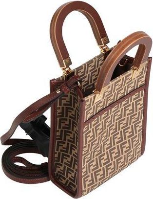 Fendi Sunshine Shopper Leather Large tote bag Marrone da