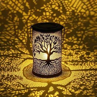 OEM Faroles Solares Met&aacute;licos Con Forma De &Aacute;rbol De La Vida Para Exteriores, Impermeables, Luces Led Colgantes Y De Pie Para Paisajes, Patio, C&eacute;sped