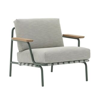 MUUTO Settle Outdoor Lounge Chair, gr&uuml;n / dunkelgr&uuml;n (Stoff Ribbed Weave 2)