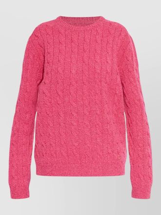 Valentino cable knit crew neck long sleeve top