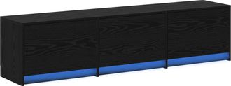 vidaXL Mueble De Tv Roble Negro Madera De Ingenier&iacute;a Vidaxl