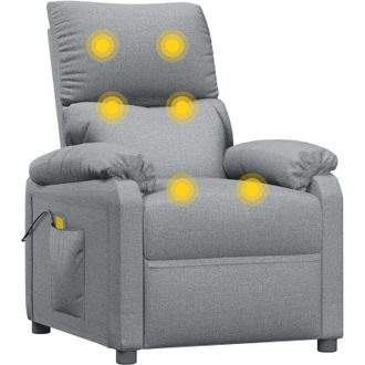 vidaXL Sill&oacute;n De Masaje Tela Gris Claro Vidaxl