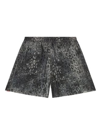 Diesel animal-print drawstring swim shorts - Grey