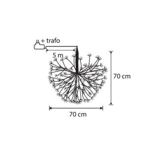 Luca Lighting Figura de iluminaci&oacute;n navide&ntilde;a blanco c&aacute;lido h70xb70xl70cm