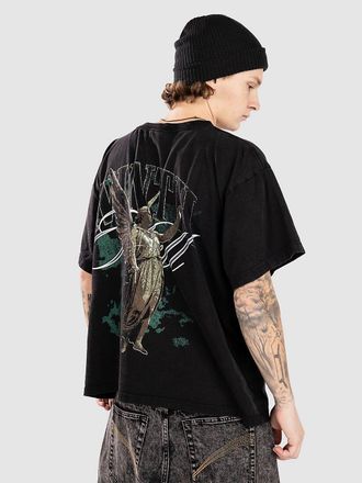 Ninth Hall Distressed Angel Boxy T-Shirt zwart
