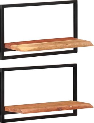vidaXL Vidaxl - Estantes De Pared 2 Unidades Madera Maciza Acacia 60x25x35 Cm