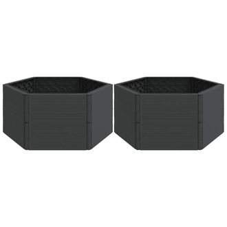 Berkfield Home Garden Planters 2 pcs Anthracite PP in Black