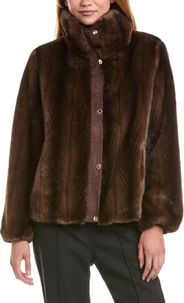 Via Spiga Faux Fur Bomber Jacket