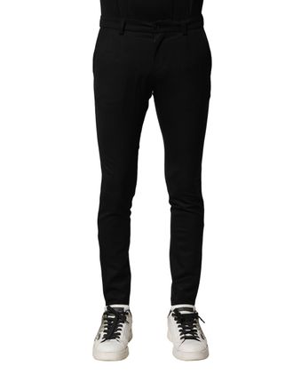Dolce & Gabbana Wool Blend Skinny Trousers - Black