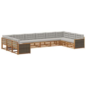 vidaXL Juegos De Sof&aacute;s 10 Uds. Madera De Acacia S&oacute;lida Vidaxl