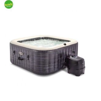 Intex piscina idromassaggio gonfiabile intex greystone deluxe grigio effetto pietra 4 persone 175x175x71 cm - cod. 28450np
