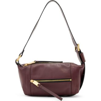 AllSaints Mini Vega Leather Shoulder Bag in Dark Red at Nordstrom