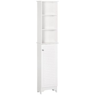 HOMCOM Armario para ba&ntilde;o 34x20x165 cm blanco
