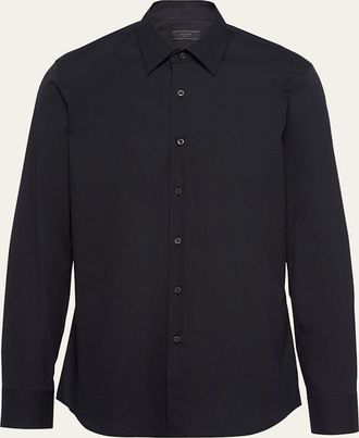 Prada Mens Classic Stretch Poplin Sport Shirt