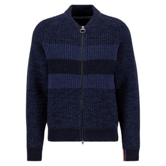 Barbour Truien & Vesten, Heren, Blauw, L, Wol, Knitted Bomber Jacket