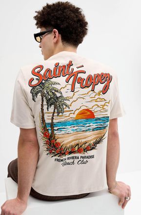 Super Massive Shop Mens Sunny destination graphic T-shirt