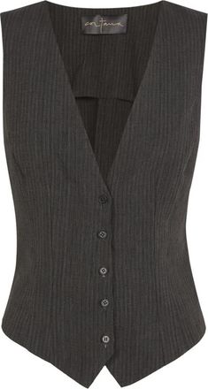 Cortana Trapani- gestreept jacquard vest- - Dames - Tops zonder mouwen - Grijs - 2XS - Katoen - Tops