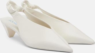 Loewe Origami Cubic leather slingback pumps