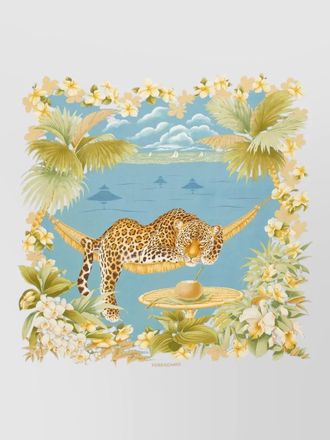 Ferragamo jungle silk scarf heritage leopard motif