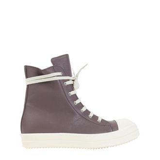 Rick Owens Brown Zipper High-Top Sneakers
