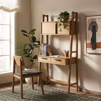 Castlery Modular Wooden Wall Desk - Brown | Seb by Castlery