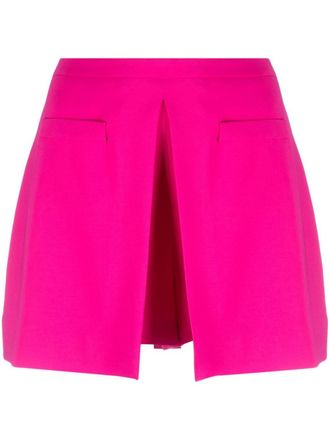 Moschino pleated crepe tailored shorts - women - Viscose/Acetate/Elastane/Cupro - 46 - Pink