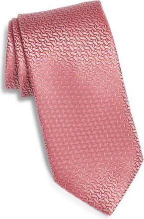 Canali Geometric Silk Tie in Pink at Nordstrom