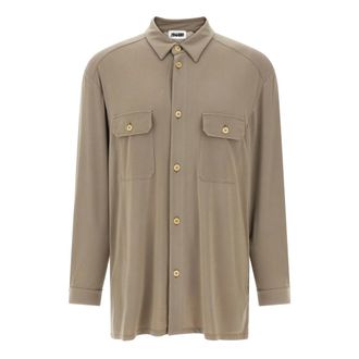 Magliano Overhemden, Heren, Beige, L, Polyester, Vendemmia Shirt