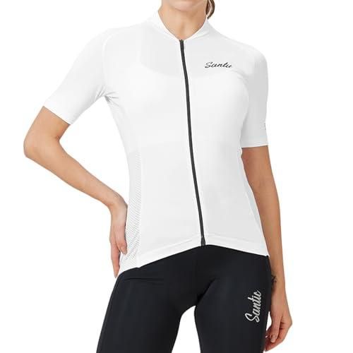Veste De Cyclisme Femme Santic – Respirante, Légère, Protection UV – Bandes Réfléchissantes – Poche Zippée – Rangeable Dans Sa Pochette