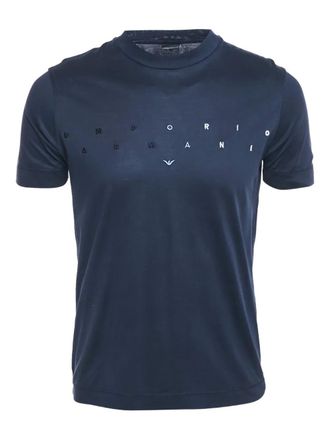 Emporio Armani T-shirt met borduurwerk - Blauw