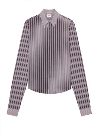 Saint Laurent Winchester Shirt In Striped Cotton Poplin