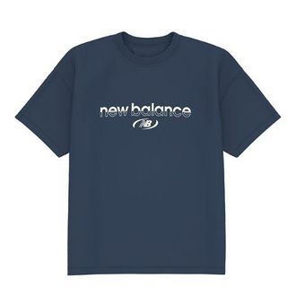 New Balance Hombre Trackside T-Shirt en Azul, Jersey de algod&oacute;n, Talla 2XL