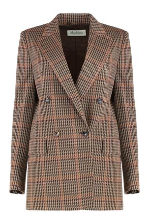 Max Mara Wollen en Katoenen Blazer Prince Of Wales