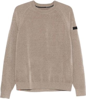 Roberto Ricci Design Velvet Round Knit - Heren - Ronde hals truien - Bruin - M - Truien & Vesten