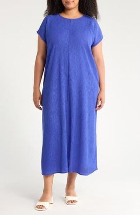 Eileen Fisher Short Sleeve Jacquard Maxi Dress in Royal at Nordstrom Rack, Size 3X