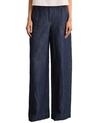 Reiss Ashby Linen-Blend Wide Leg Trouser